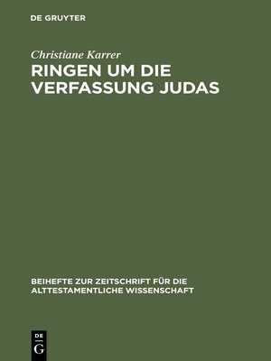 cover image of Ringen um die Verfassung Judas